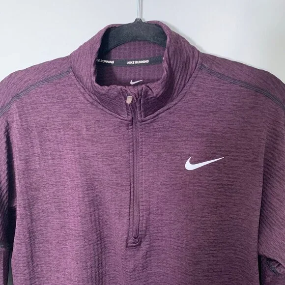 Nike Running Dri-Fit maroon long sleeve thumb holes lightweight sweatshirt - Picture 4 of 10